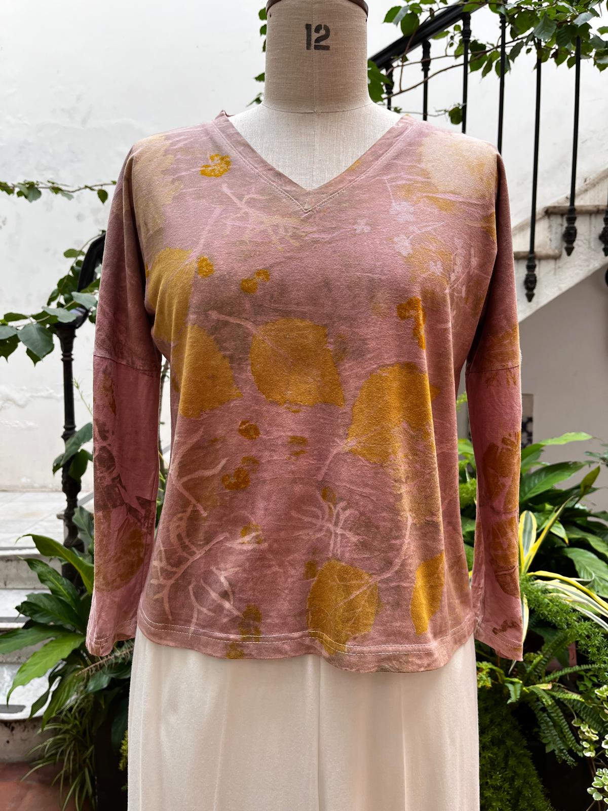 Remera VIDA ecoprint rosa I 20% off