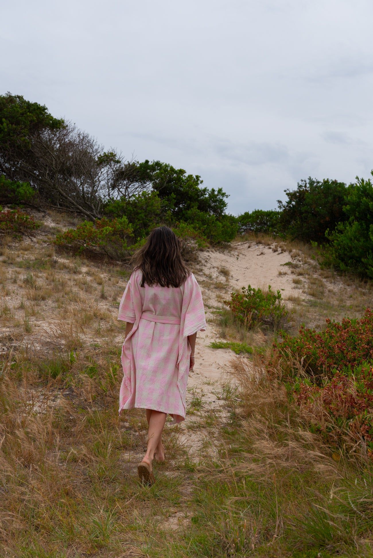 Túnica LIBERTAD cuadros rosa/crudo