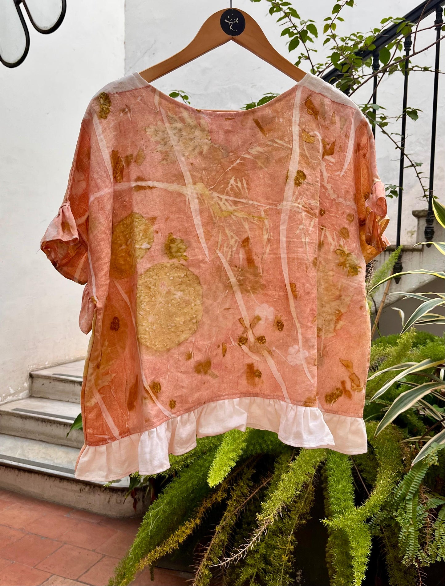 Top ELEMENTAL lino ecoprint ROSA 1 *25%OFF*