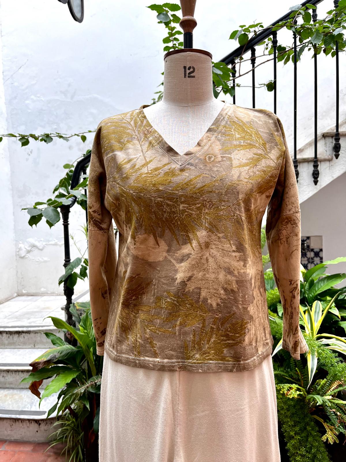 Remera VIDA ecoprint verde I 20% off