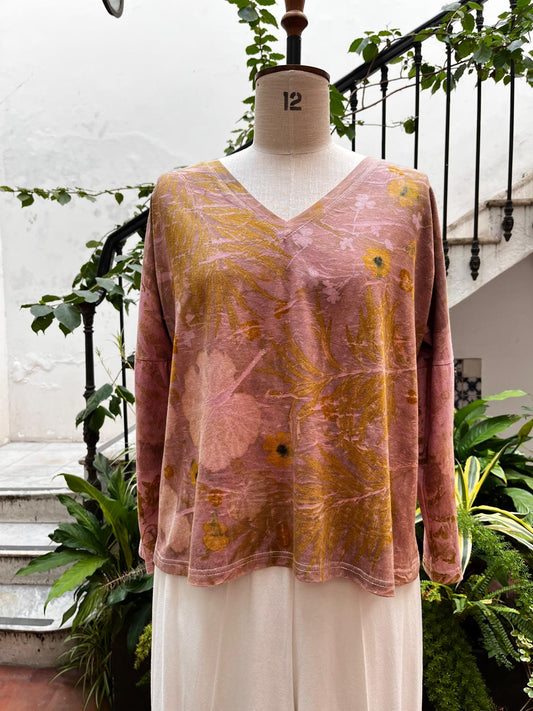 Remera VIDA ecoprint rosa II 20% off