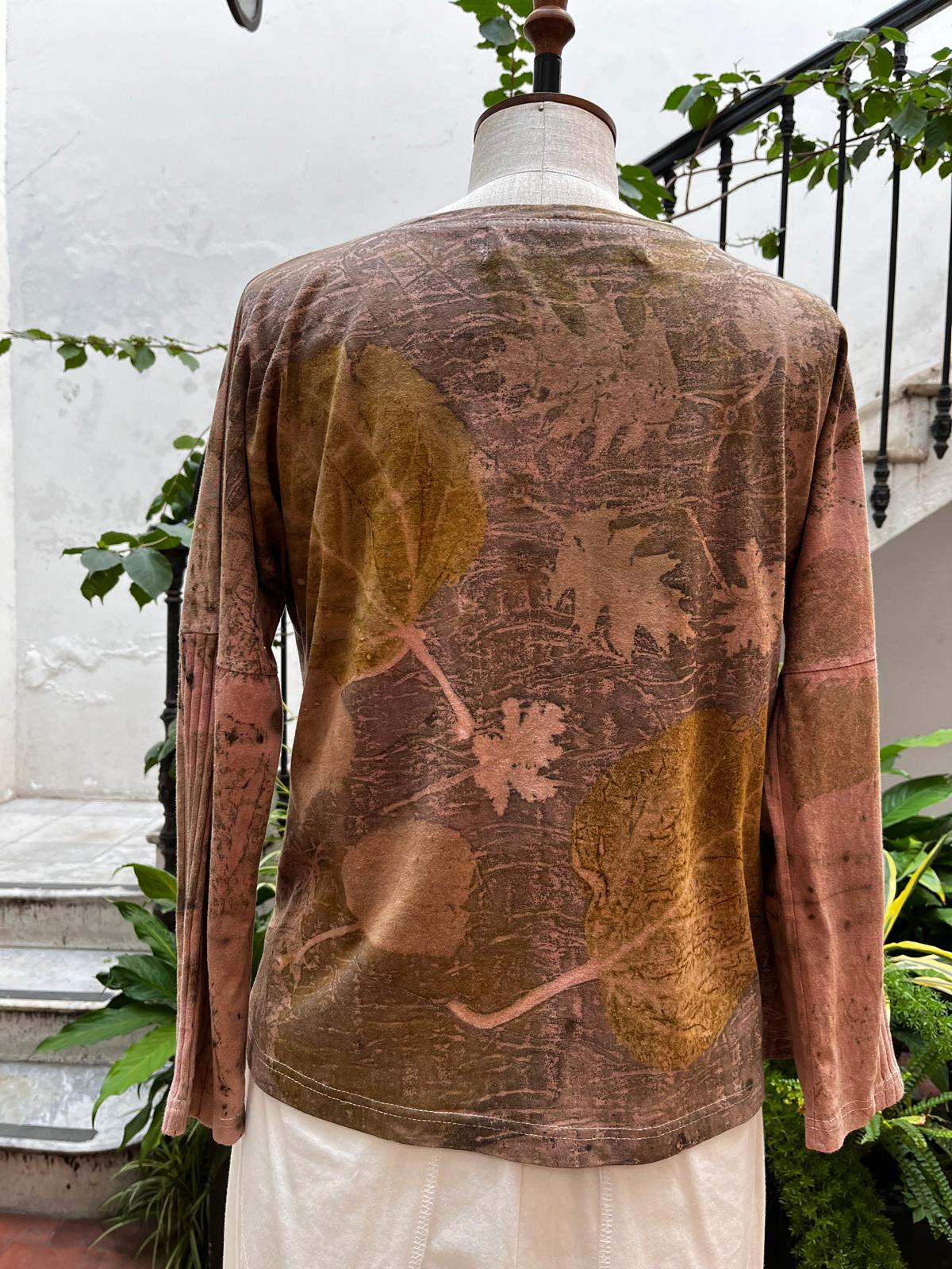 Remera VIDA ecoprint rosa/gris 20% off