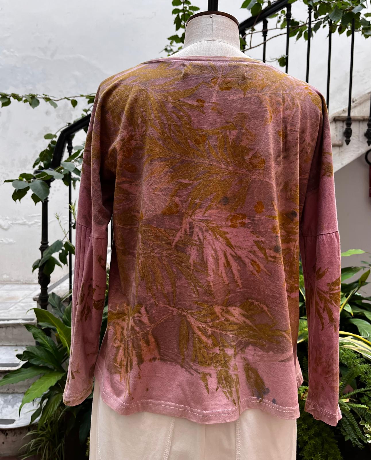 Remera VIDA ecoprint rosa II 20% off