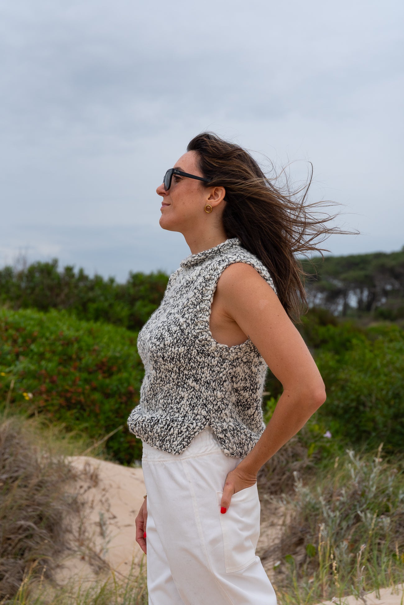 Chaleco ZEN blanco/negro