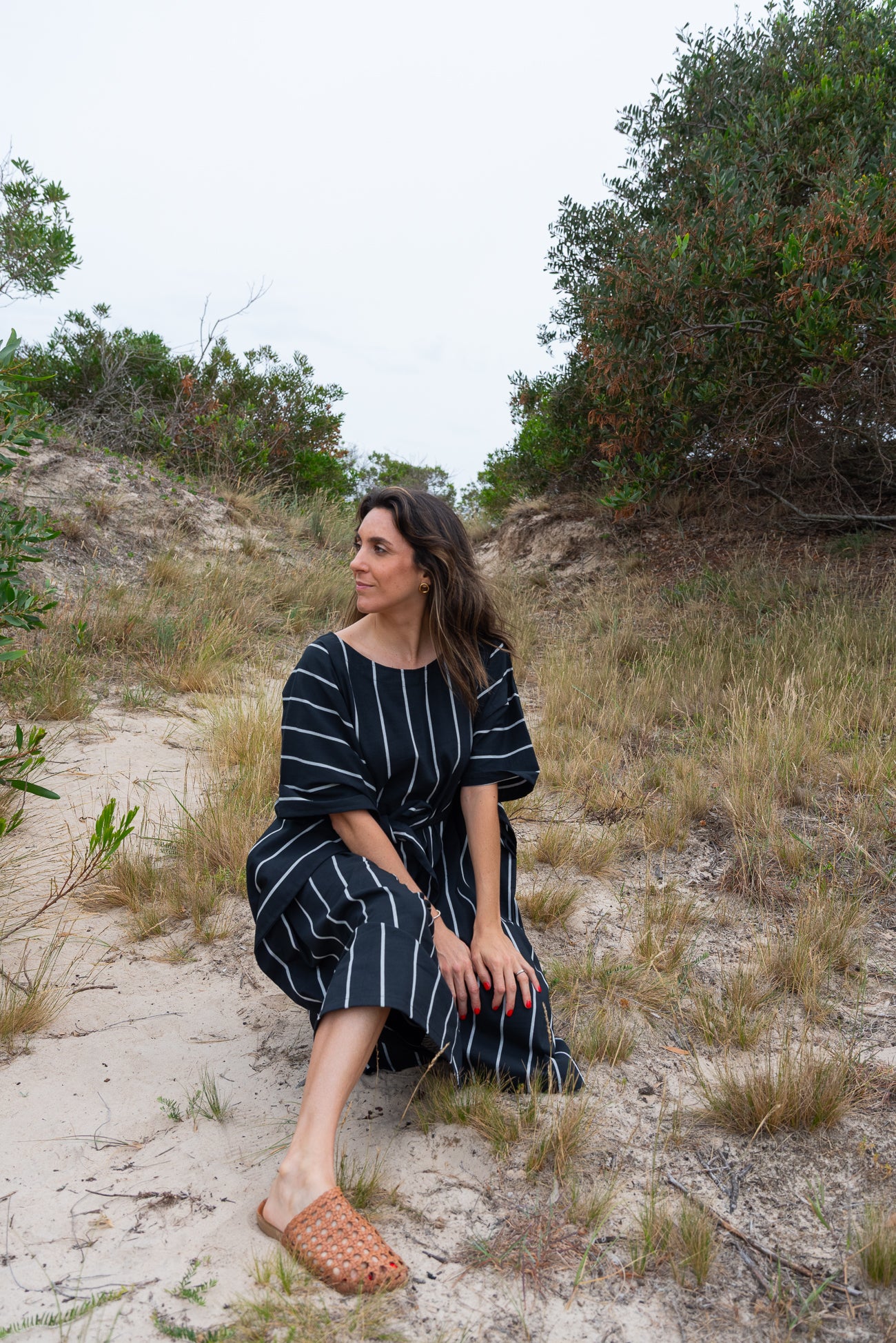 Túnica LIBERTAD rayas negro/blanco