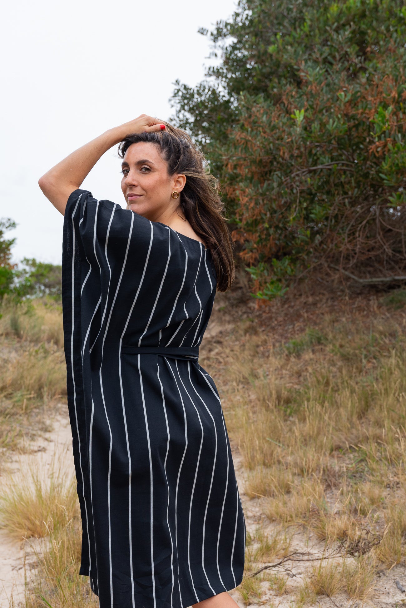 Túnica LIBERTAD rayas negro/blanco